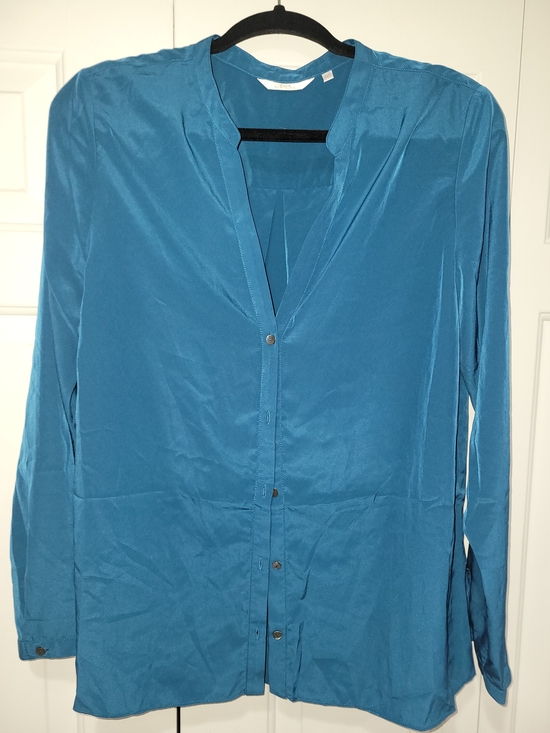 Zoa New York Tops - Lightweight Teal Button-Front Long-Sleeve Shirt